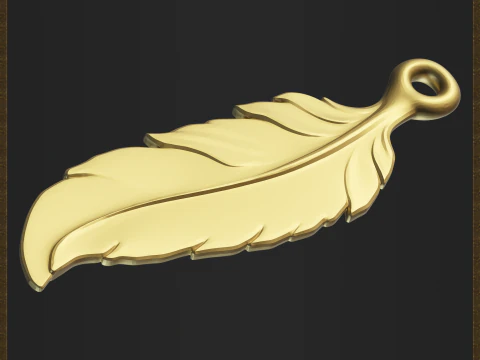Elegant Feather Jewelry 3D Print Model