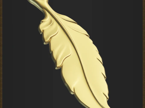 Elegant Feather Jewelry 3D Print Model