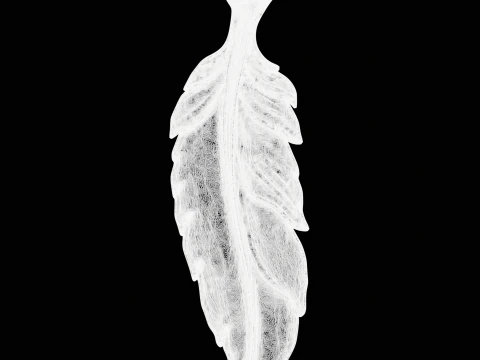 Elegant Feather Jewelry 3D Print Model