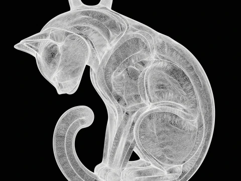 Stylized Cat Jewelry 3D Print Model