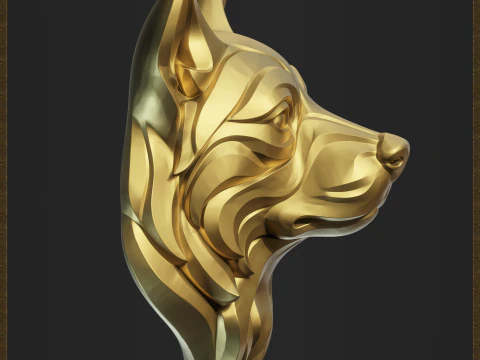 Dog Head Pendant 3D Print Model