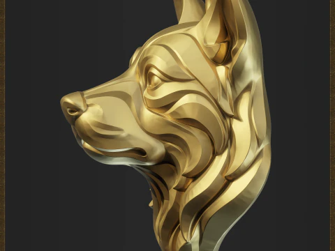 Dog Head Pendant 3D Print Model