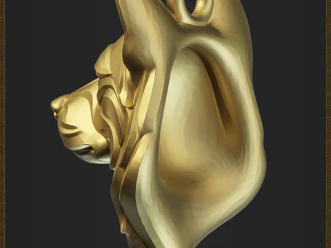 Dog Head Pendant 3D Print Model