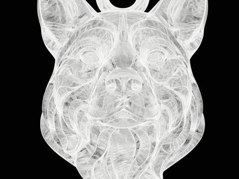 Dog Head Pendant 3D Принт Модель