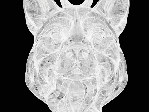 Dog Head Pendant 3D Print Model