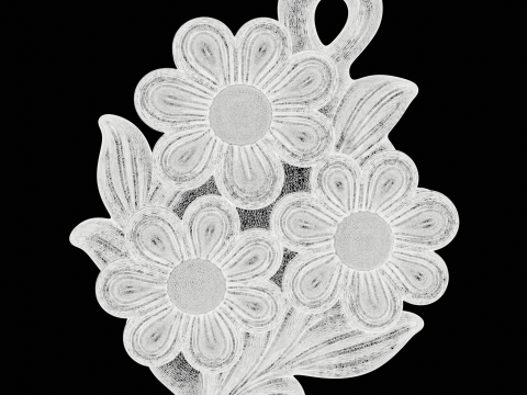 Stylized Flowers Pendant 3D Принт Модель