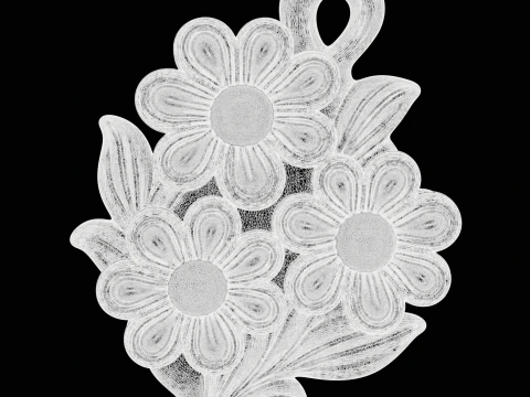Stylized Flowers Pendant 3D Print Model