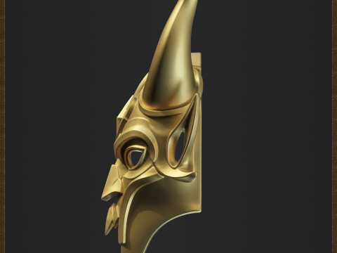 Fantasy Horned Demon Mask 3D Принт Модель