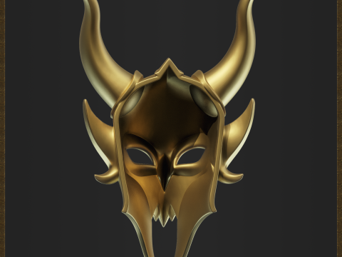 Fantasy Horned Demon Mask 3D Принт Модель