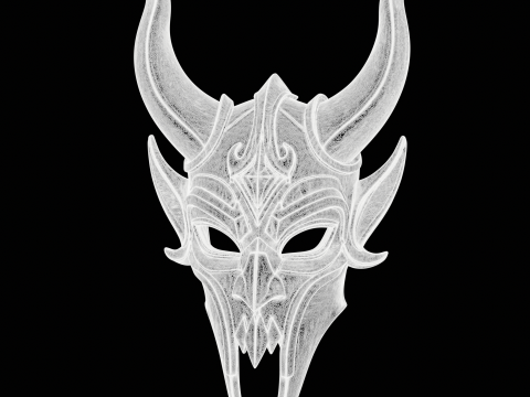 Fantasy Horned Demon Mask 3D Принт Модель