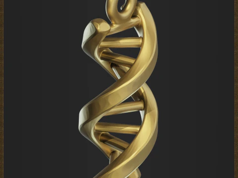 DNA Helix Pendant 3D Print Model