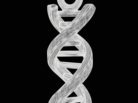 DNA Helix Pendant 3D Print Model
