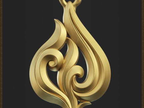 Elegant Fire Flame Pendant 3D printmodel