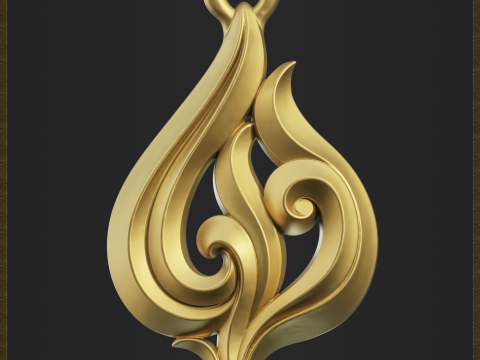 Elegant Fire Flame Pendant 3D printmodel