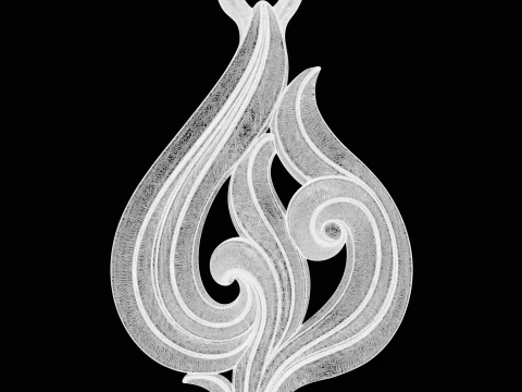 Elegant Fire Flame Pendant 3D Print Model