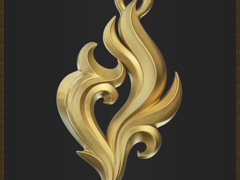 Golden Fire Decorative Pendant 3D Print Model