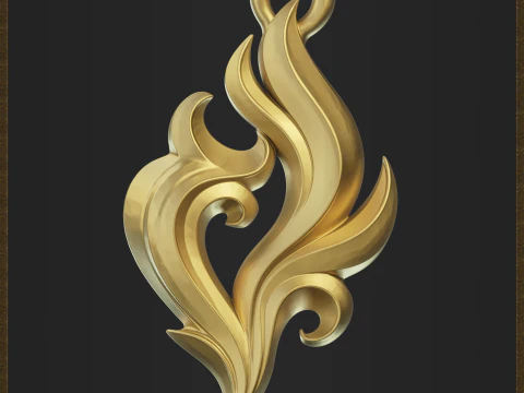 Golden Fire Decorative Pendant 3D Print Model