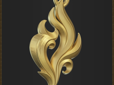 Golden Fire Decorative Pendant 3D Print Model
