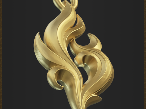 Golden Fire Decorative Pendant 3D Print Model