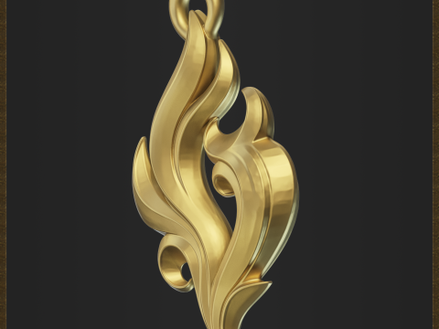 Golden Fire Decorative Pendant 3D Print Model