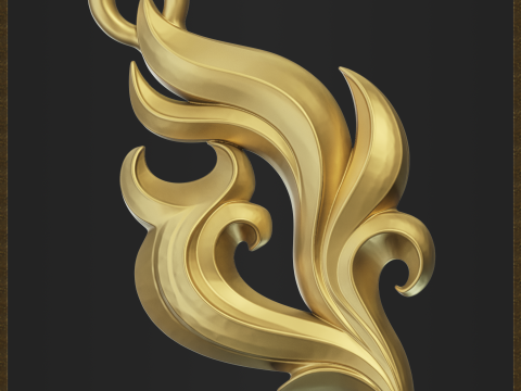 Golden Fire Decorative Pendant 3D Print Model