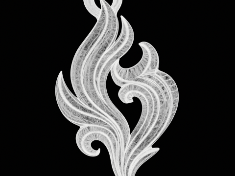 Golden Fire Decorative Pendant 3D Print Model