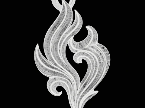 Golden Fire Decorative Pendant 3D Print Model