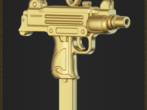 Golden Ornamental UZI 3D प्रिंट मॉडल