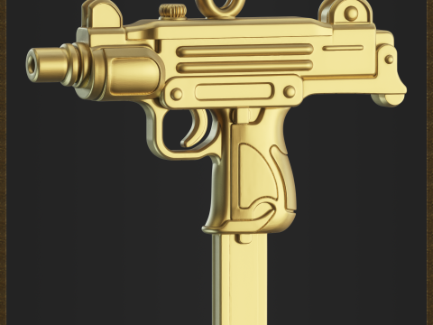 Golden Ornamental UZI 3D प्रिंट मॉडल