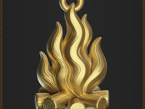 Campfire Pendant 3D Print Model