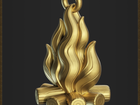 Campfire Pendant 3D Print Model