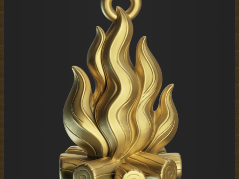 Campfire Pendant 3D Print Model