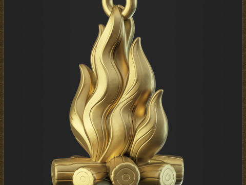 Campfire Pendant 3D Print Model