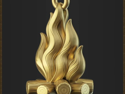 Campfire Pendant 3D Print Model