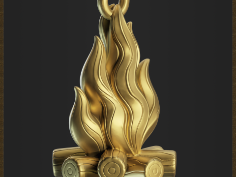 Campfire Pendant 3D Print Model