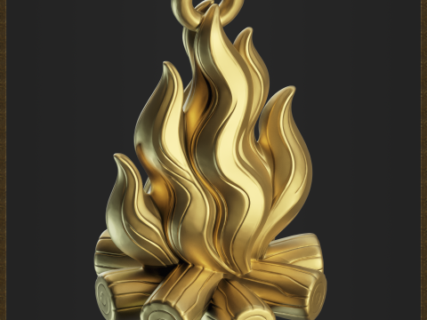 Campfire Pendant 3D Print Model