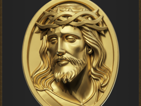 Religious Jesus Christ Pendant 3D Print Model