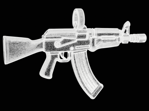 Assault Rifle Pendant 3D Print Model