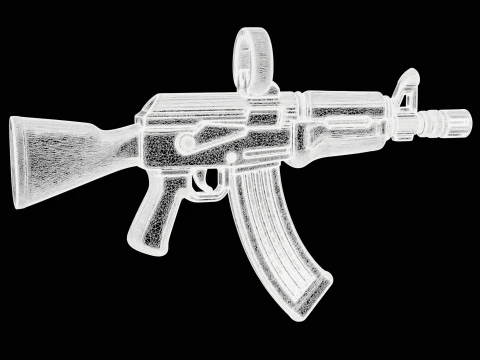 Assault Rifle Pendant 3D Print Model