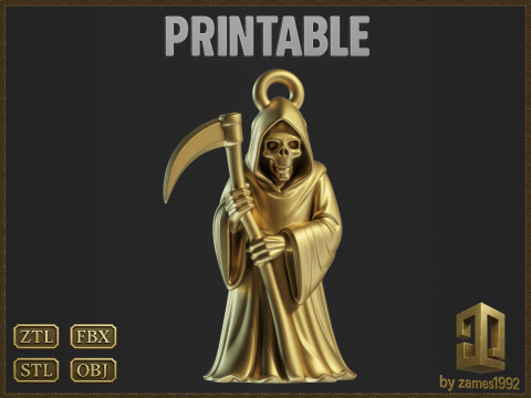 Grim Reaper Pendant Modelo de impresión 3D