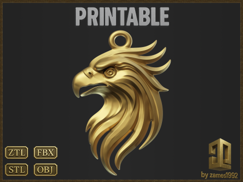 Eagle Head Pendant 3D Принт Модель