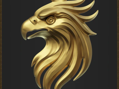 Eagle Head Pendant 3D Print Model