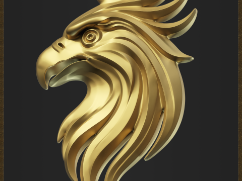 Eagle Head Pendant 3D-printmodel