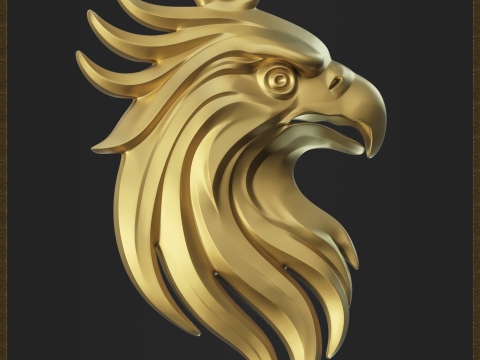 Eagle Head Pendant 3D-printmodel
