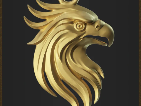 Eagle Head Pendant 3D Print Model