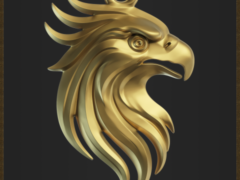 Eagle Head Pendant 3D-printmodel