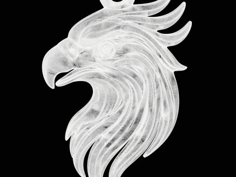 Eagle Head Pendant 3D Print Model
