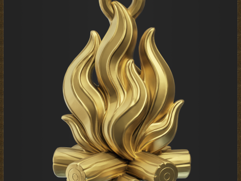 Fire Flame Pendant 3D-printmodel