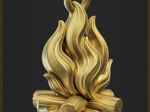 Fire Flame Pendant 3D-printmodel