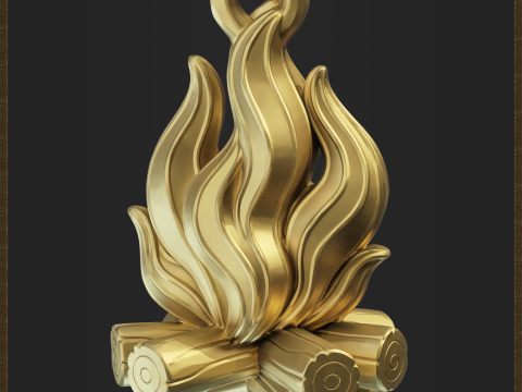 Fire Flame Pendant 3D-printmodel
